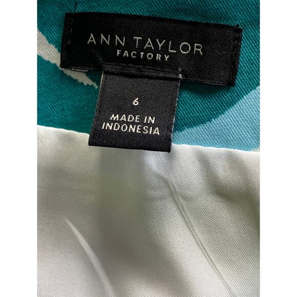 NWT Ann Taylor Bold Tropical Floral Cotton Skirt Size 6 Lined Travel Resort Wear - Picture 4 of 7